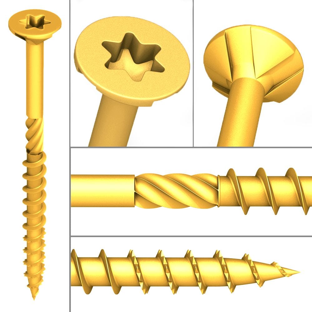 #8 x 3-inch Pro Construction Screws - 1000 pcs/box