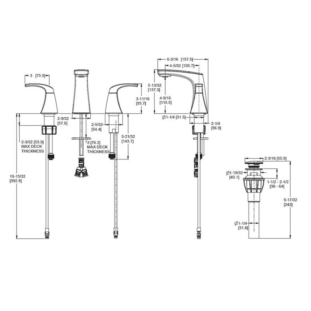 Karci 2-Handle 8-inch Widespread Polished Chrome Bathroom Sink Faucet/Tap