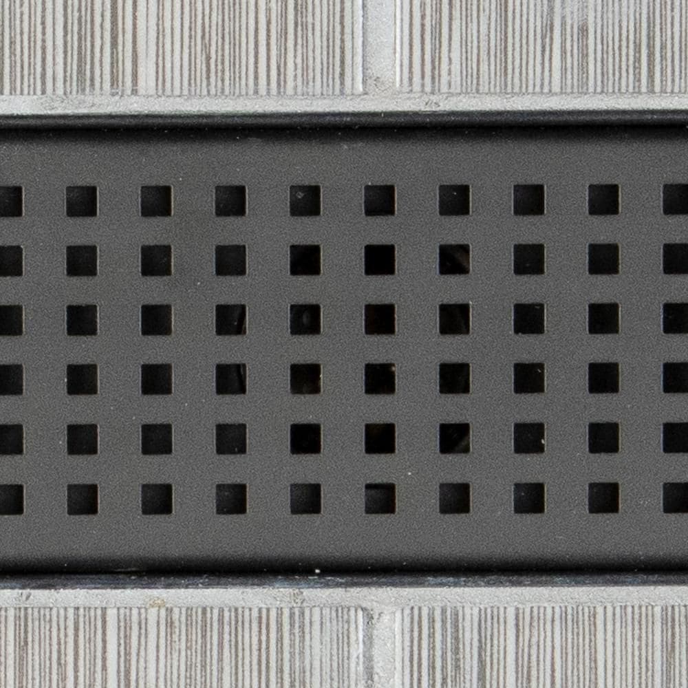 Designline 24 in. Stainless Steel Linear Shower Drain with Square Pattern Drain Cover in Matte Black