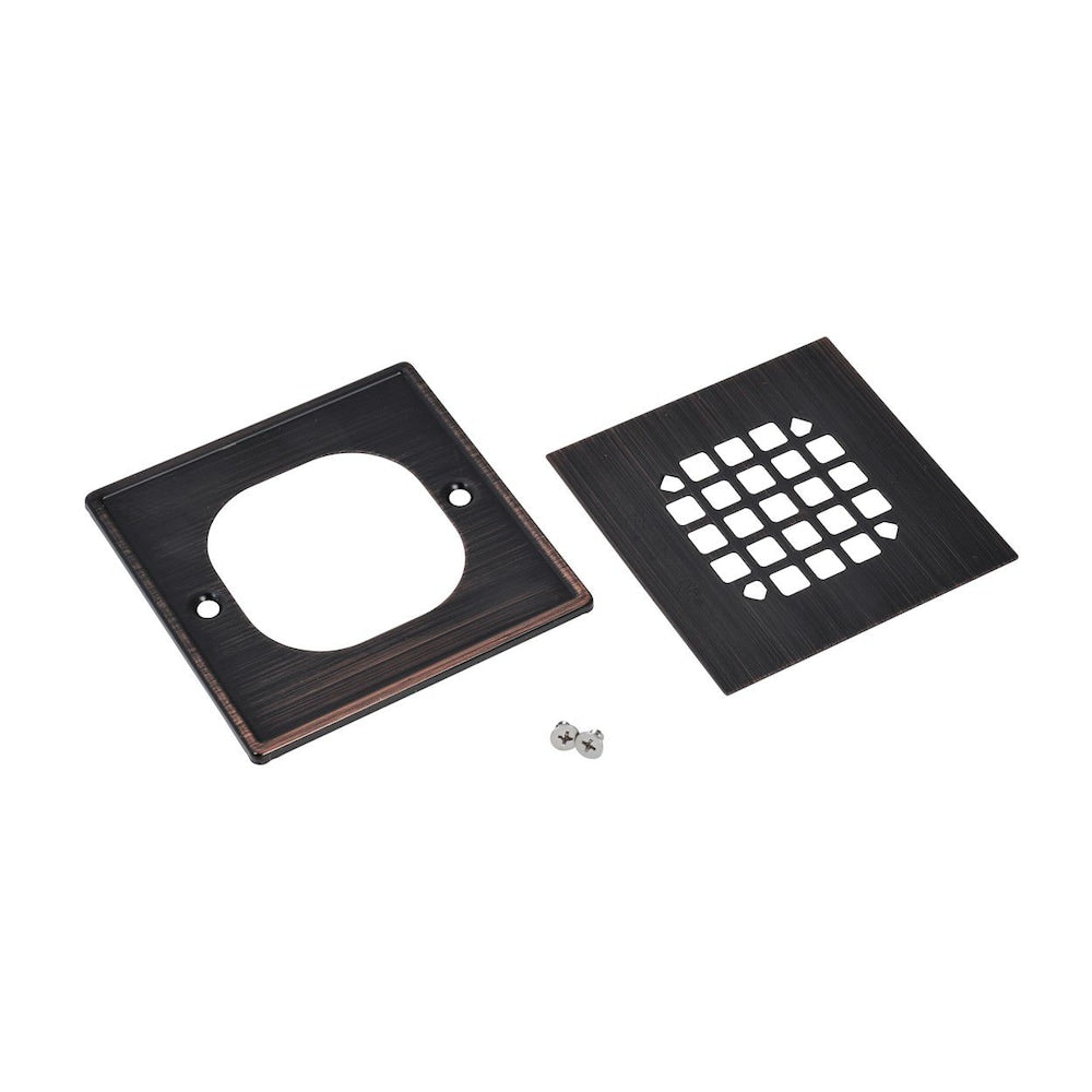 Square Snap In Shower Strainer W/Ring - Oil Rubbed Bronze