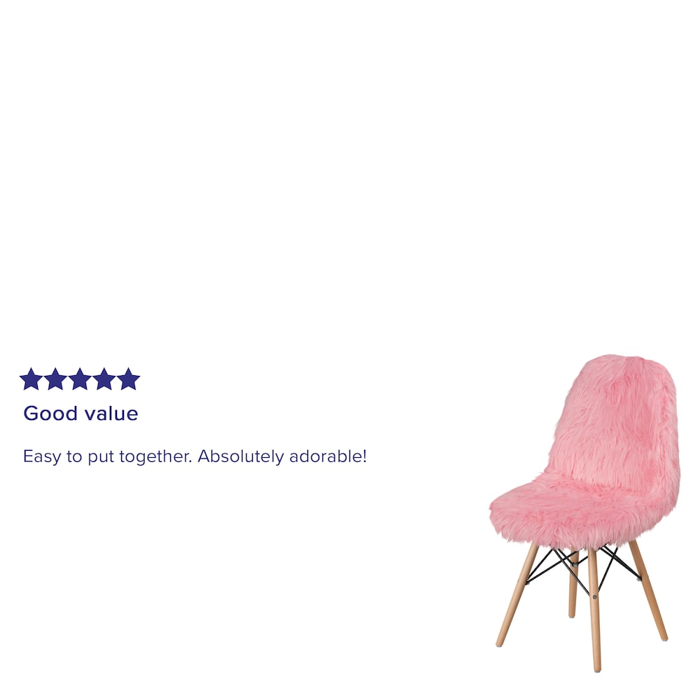 Fauteuil d'appoint Shaggy Dog rose clair