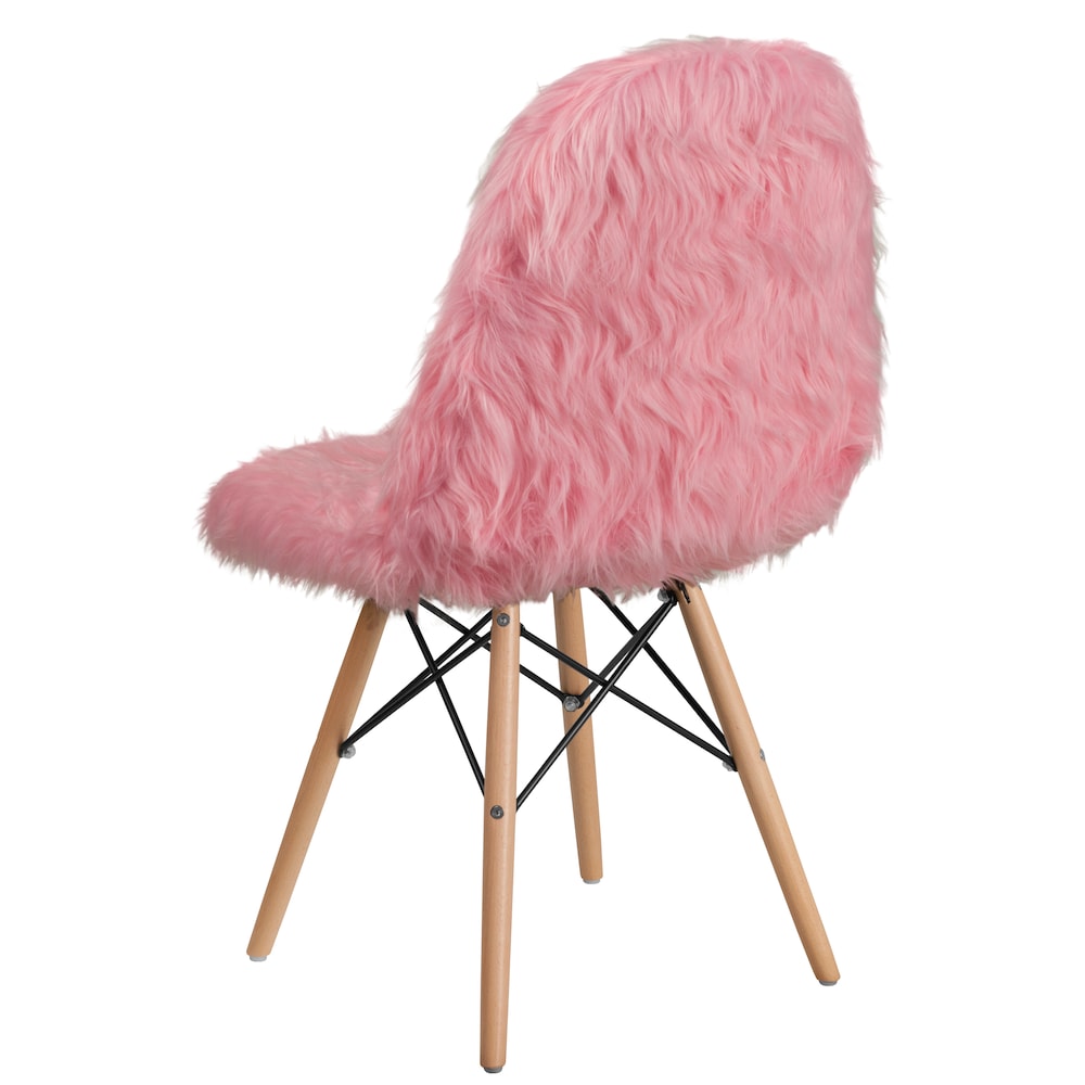 Fauteuil d'appoint Shaggy Dog rose clair