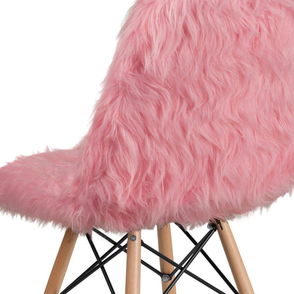 Fauteuil d'appoint Shaggy Dog rose clair