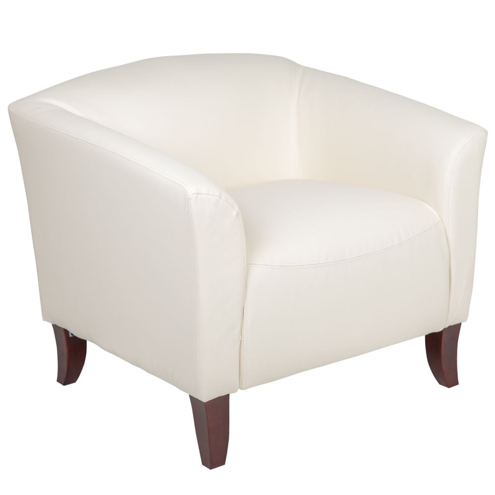 Chaise en cuir blanc