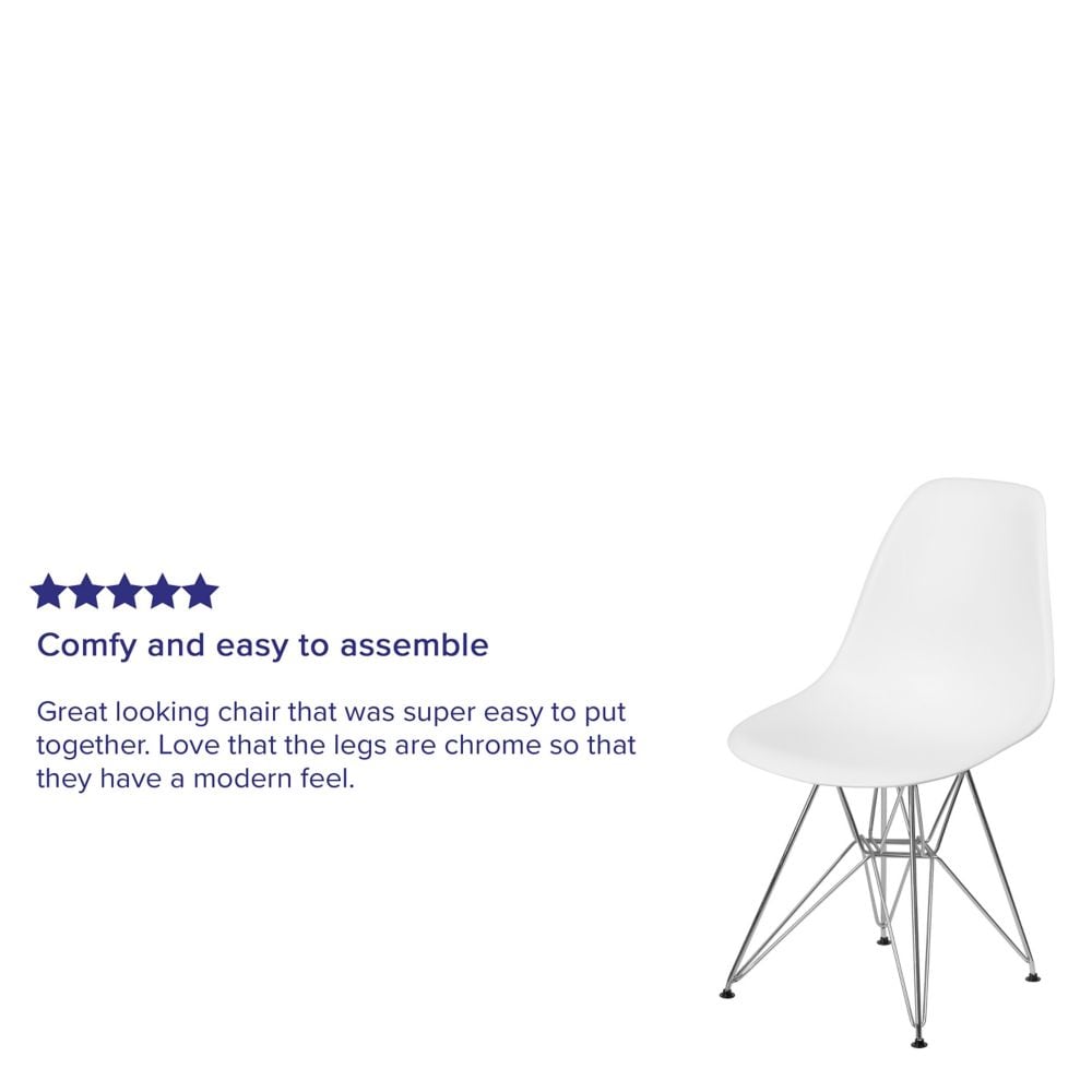 Chaise en plastique blanc/chrome