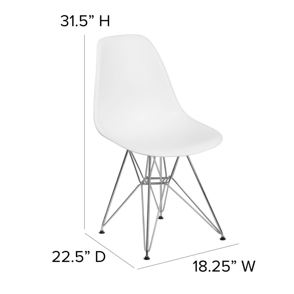 Chaise en plastique blanc/chrome