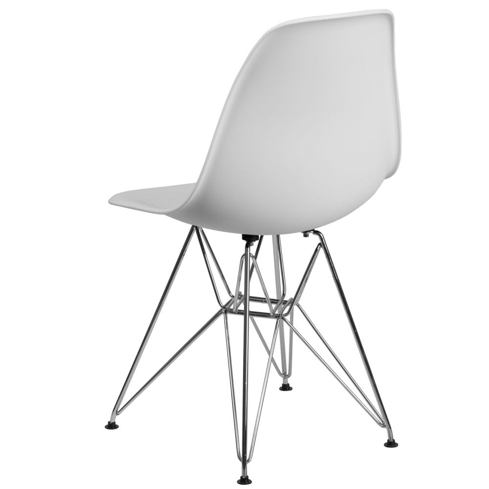 Chaise en plastique blanc/chrome