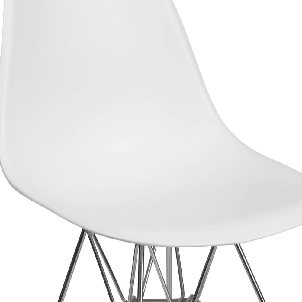 Chaise en plastique blanc/chrome