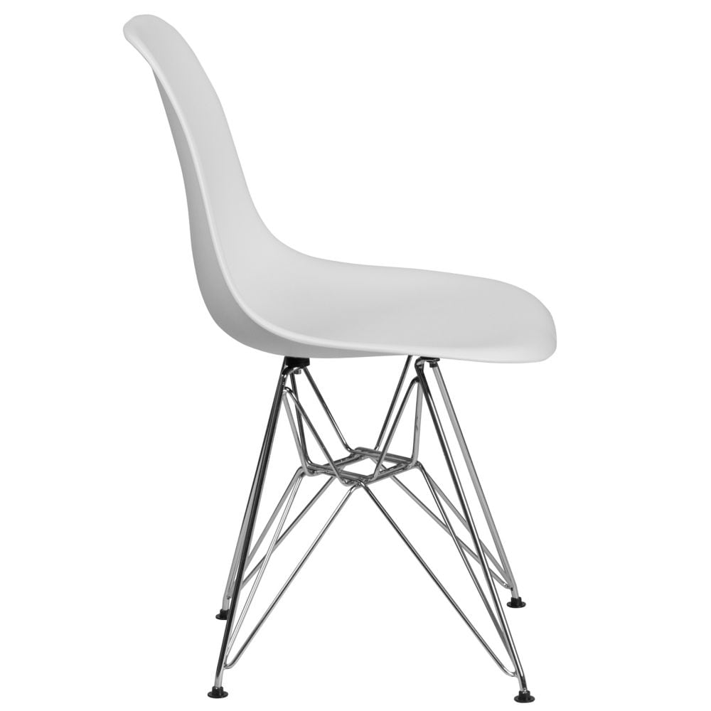 Chaise en plastique blanc/chrome