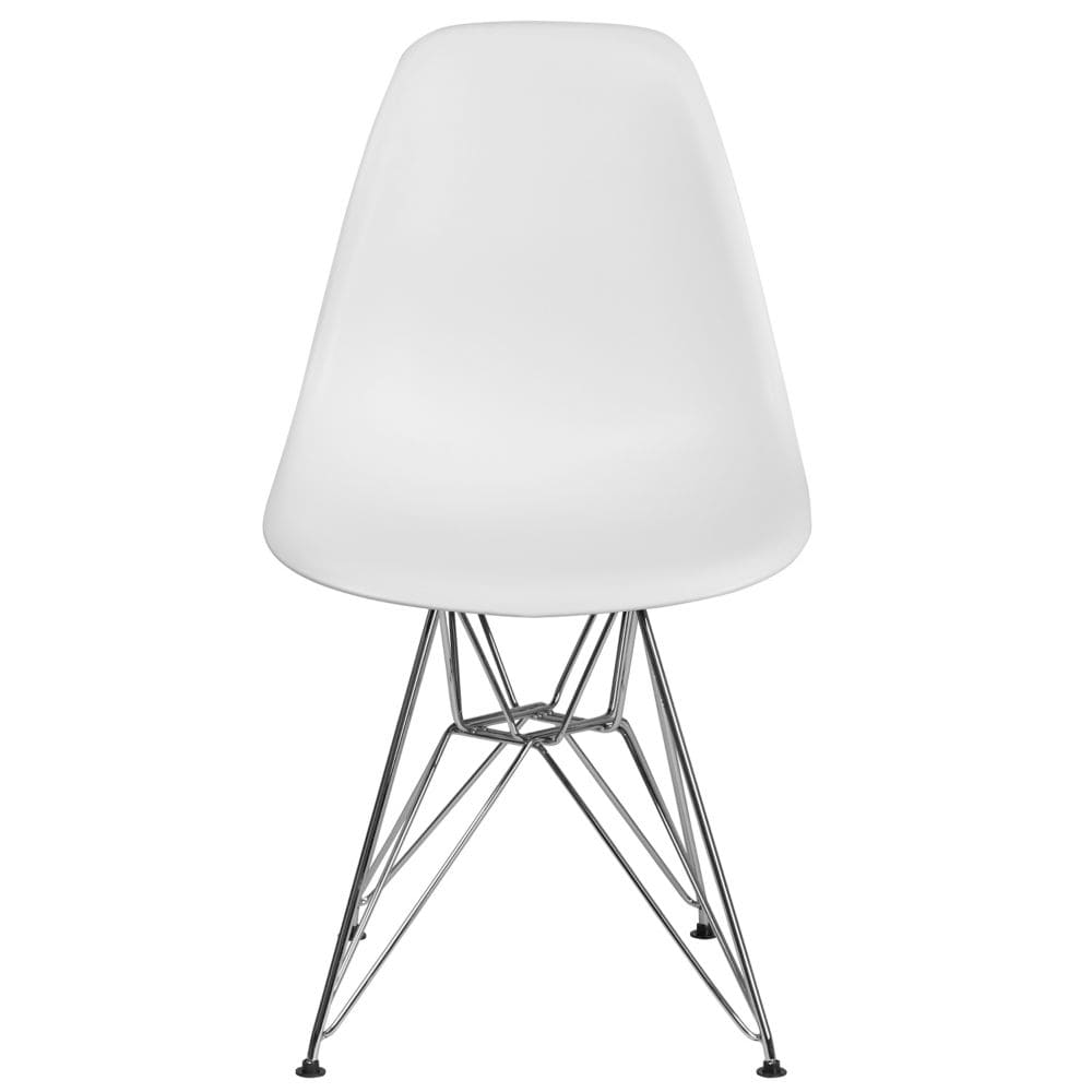 Chaise en plastique blanc/chrome