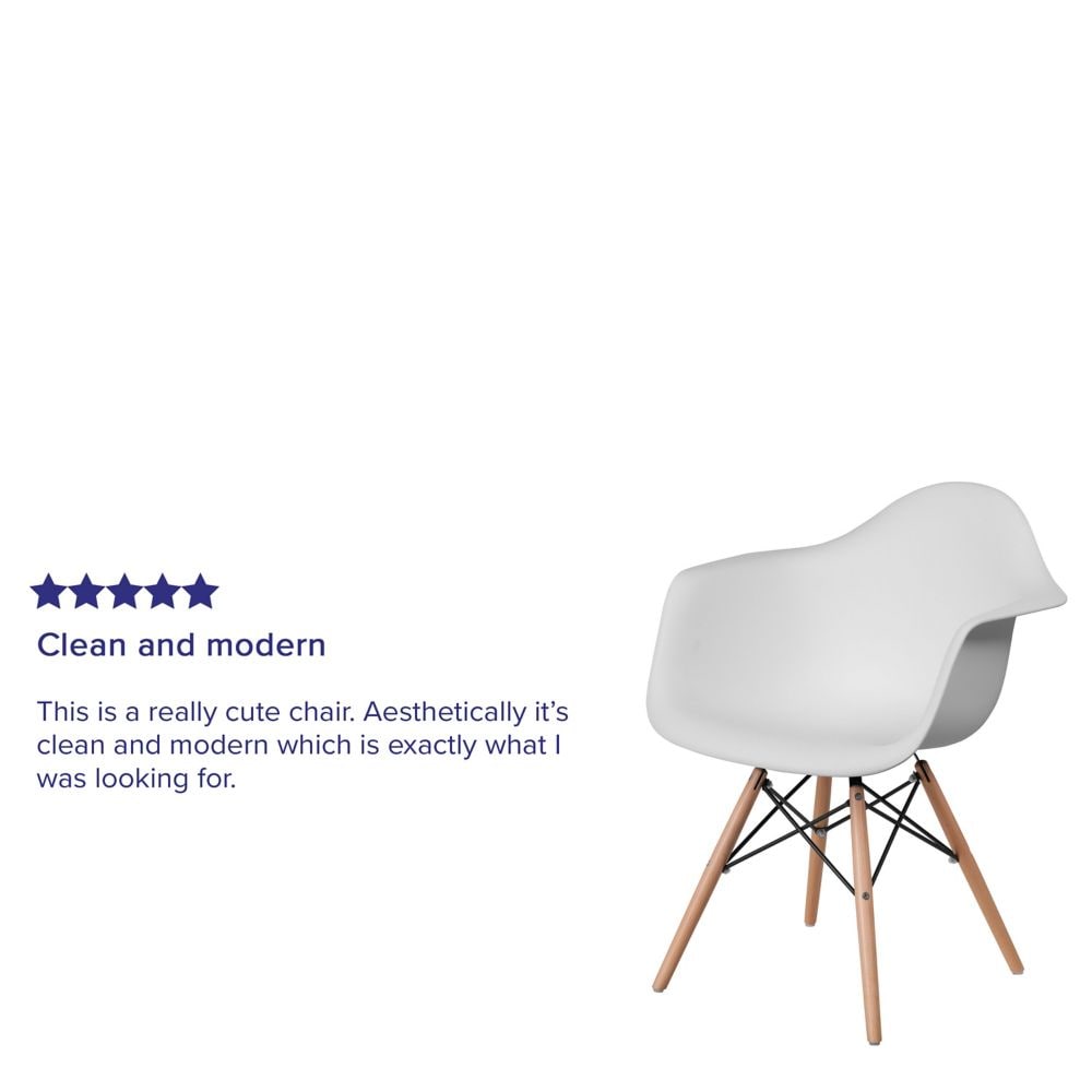 Chaise en plastique/bois blanche