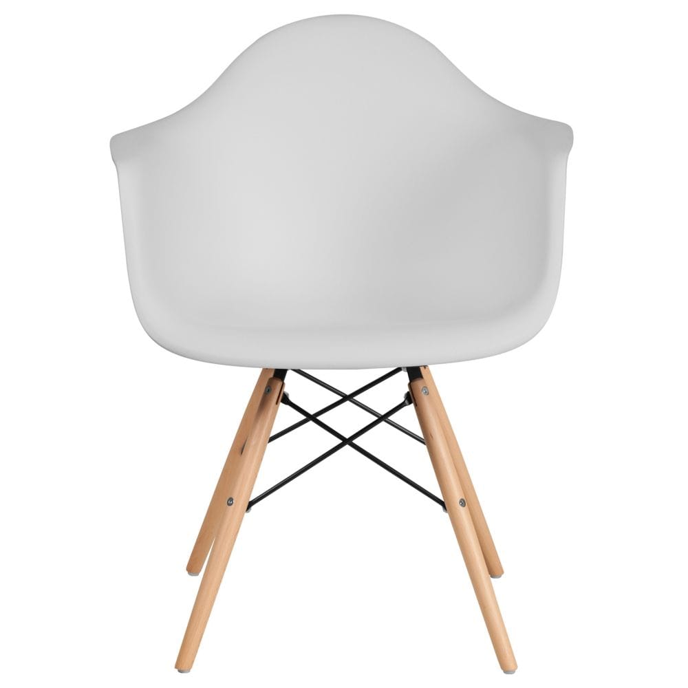 Chaise en plastique/bois blanche