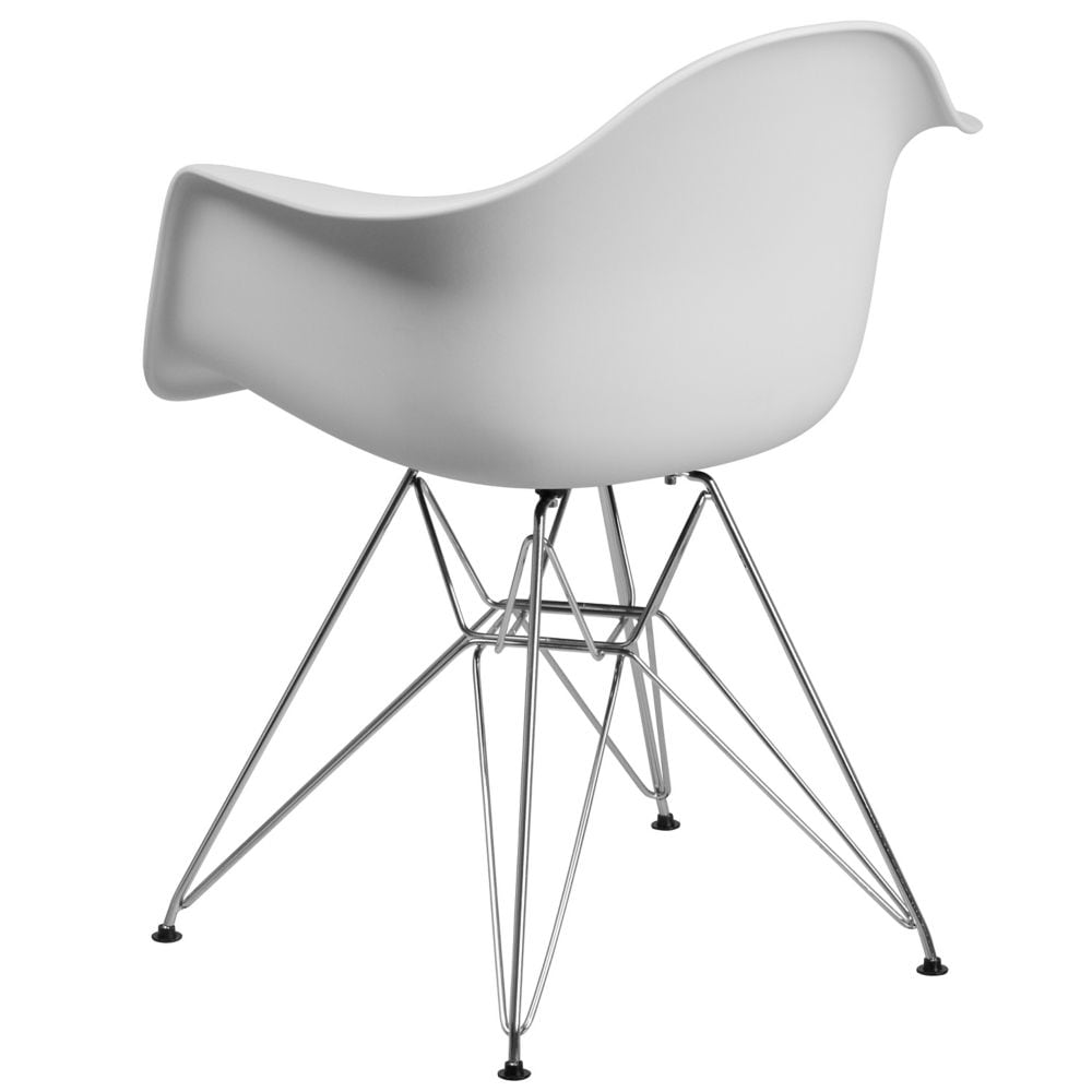 Chaise en plastique blanc/chrome