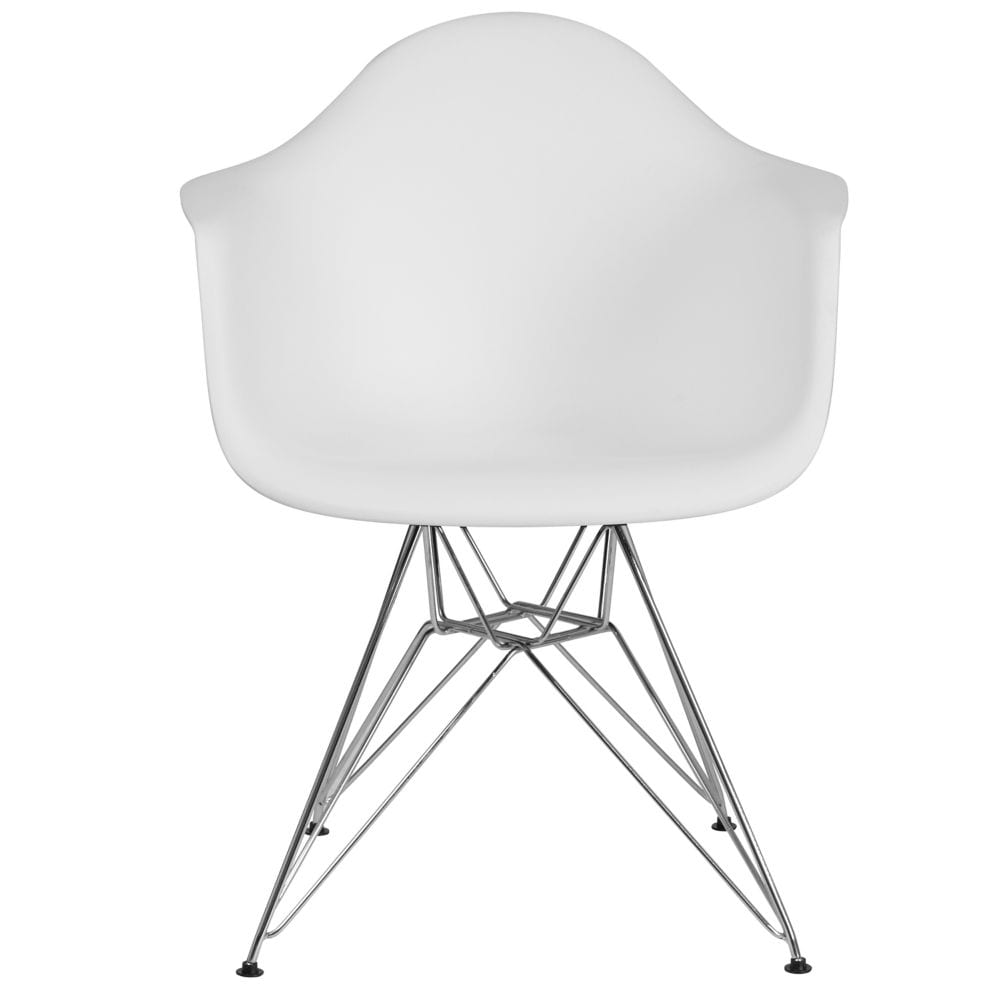 Chaise en plastique blanc/chrome