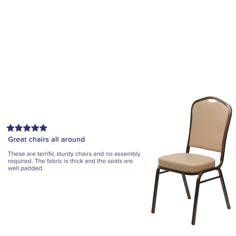 Chaise de banquet en vinyle beige