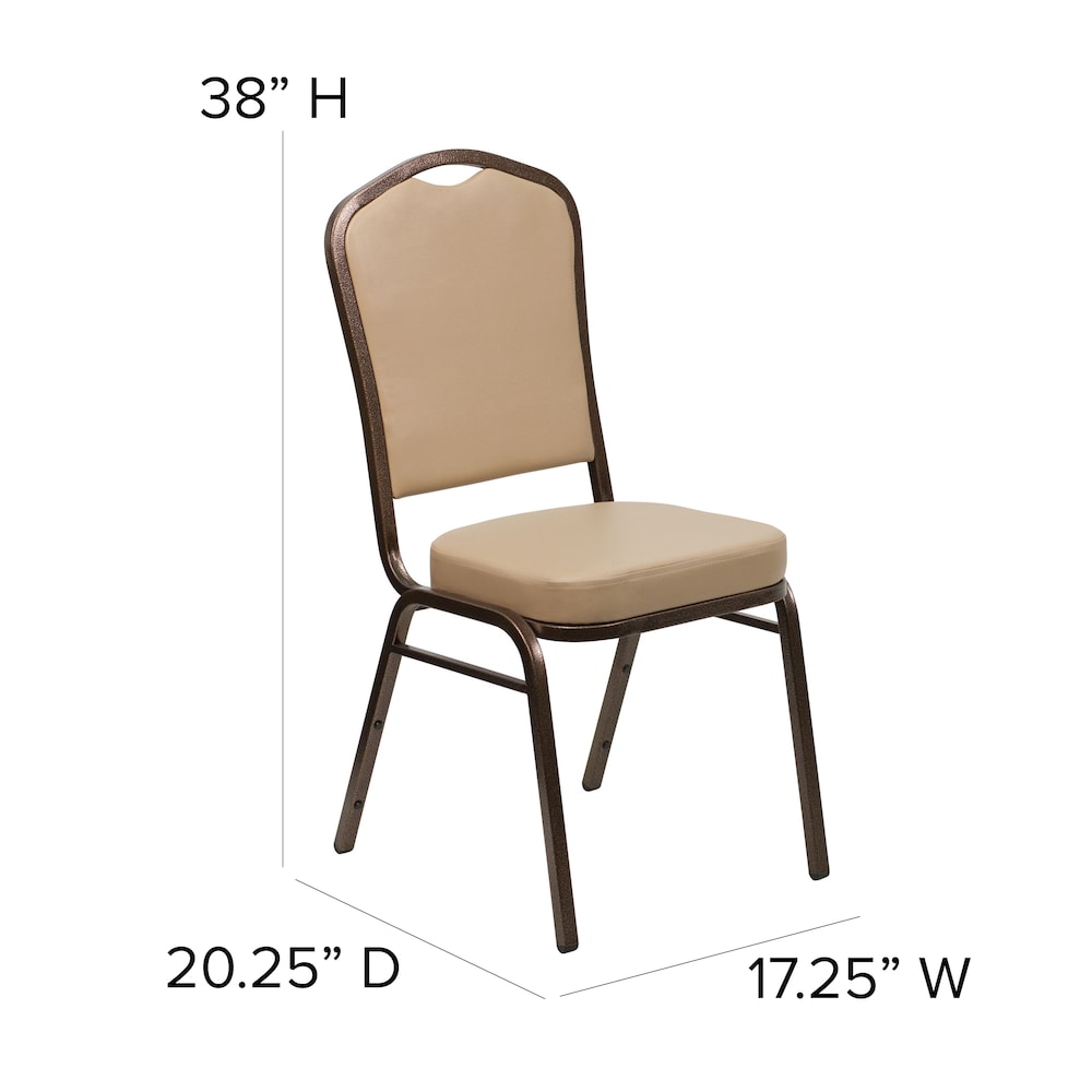 Chaise de banquet en vinyle beige