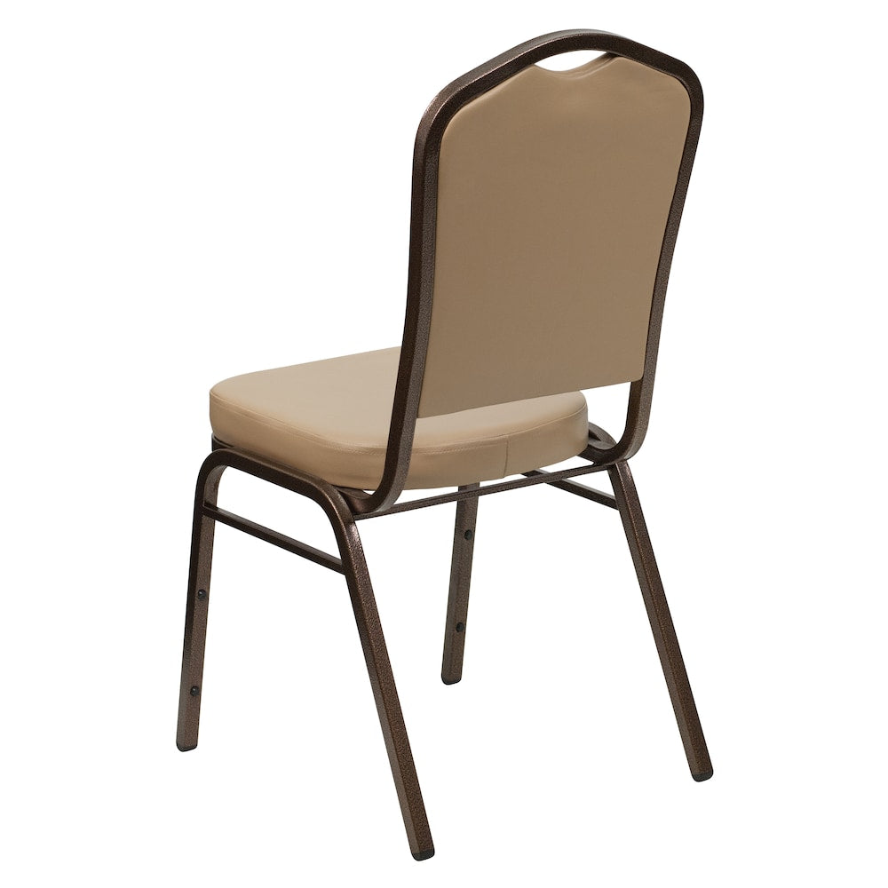 Chaise de banquet en vinyle beige