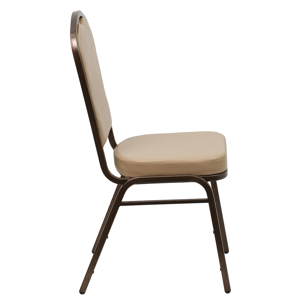 Chaise de banquet en vinyle beige