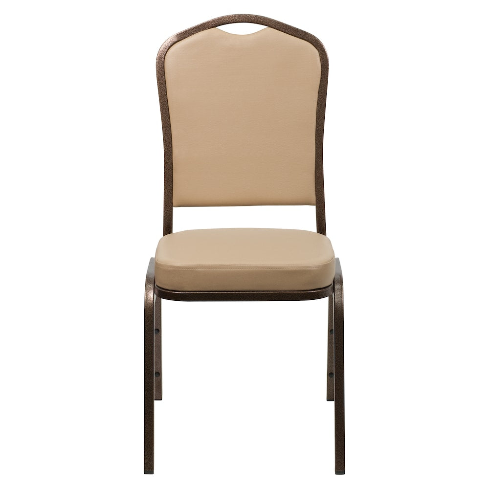 Chaise de banquet en vinyle beige