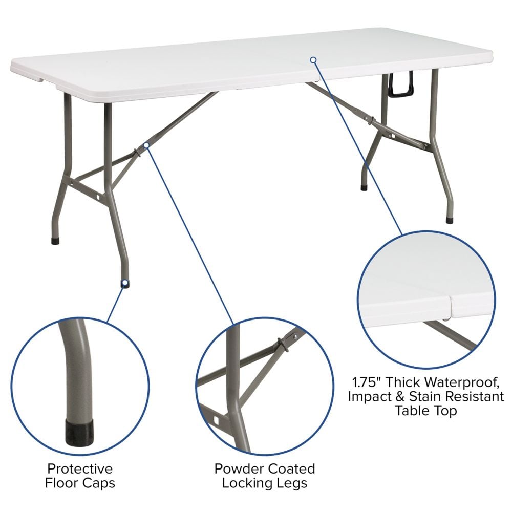 30x72 White Bi-Fold Table