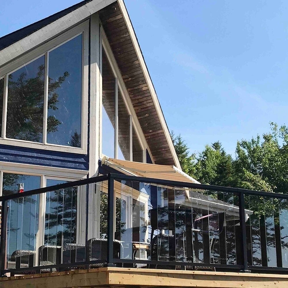 Ensemble de poteaux intermédiaires pour garde-corps de terrasse en aluminium de 42 pouces de hauteur en noir mat