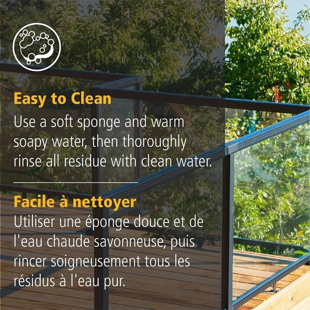 Ensemble de poteaux intermédiaires pour garde-corps de terrasse en aluminium de 42 pouces de hauteur en noir mat