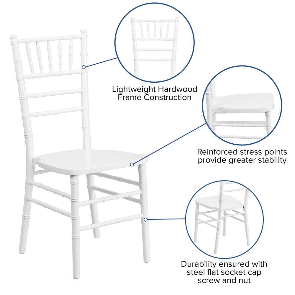 Chaise Chiavari en bois blanc