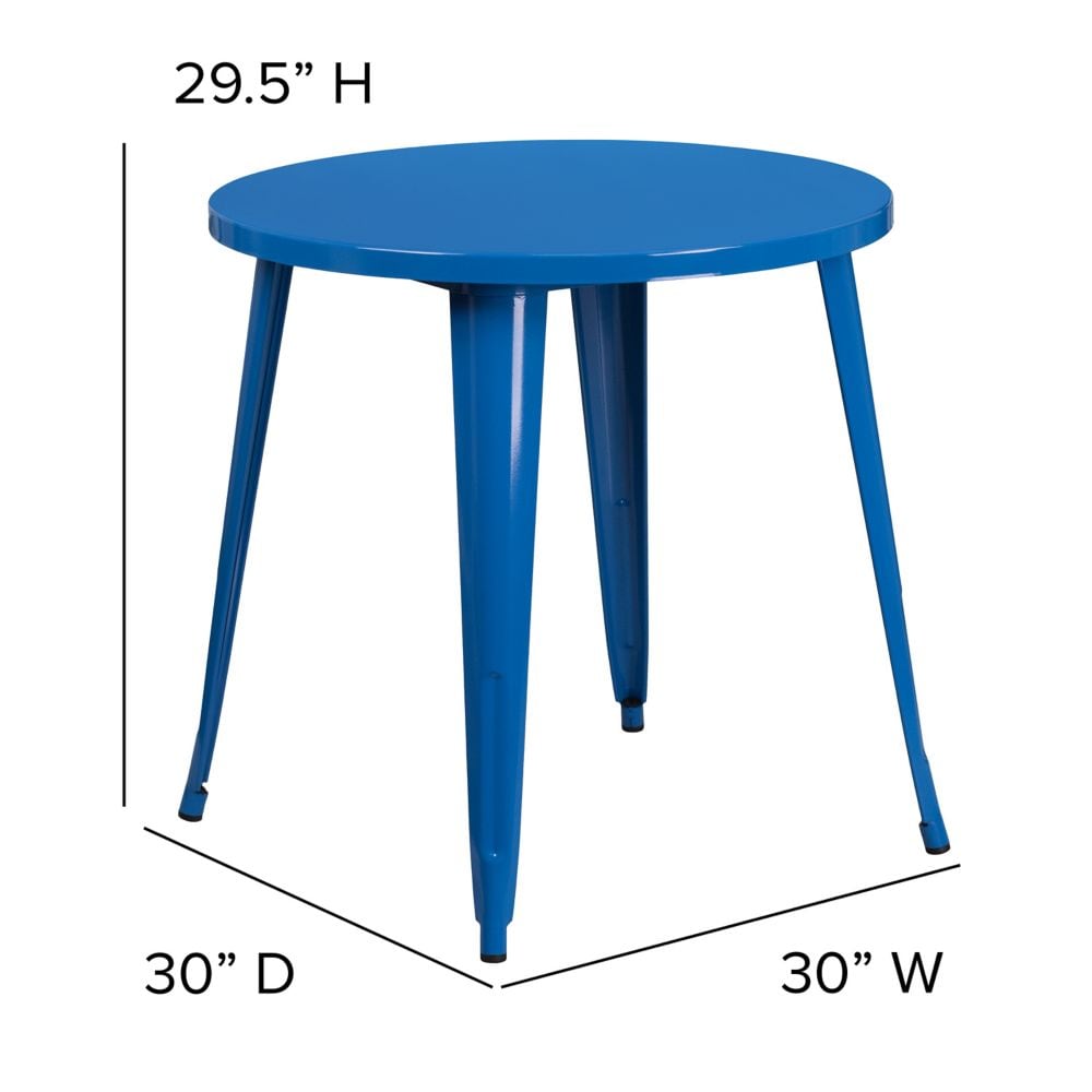 30RD Blue Metal Table
