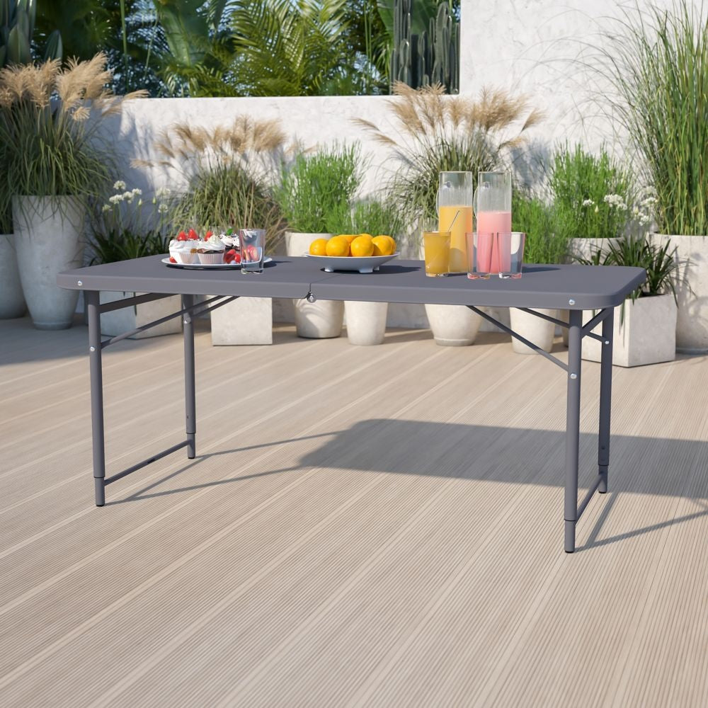 23.5x48.25 Gray Plastic Table