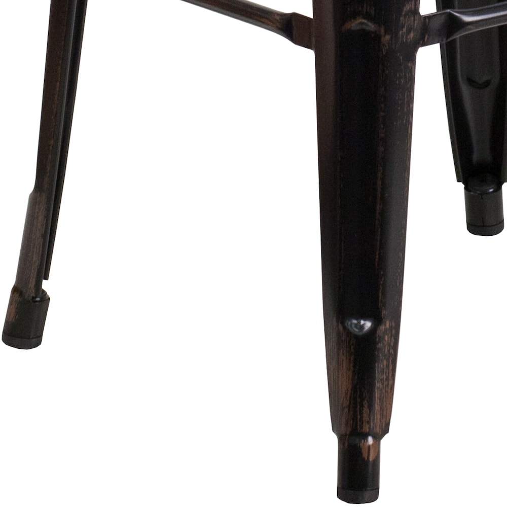 30" Black No Back Metal Stool