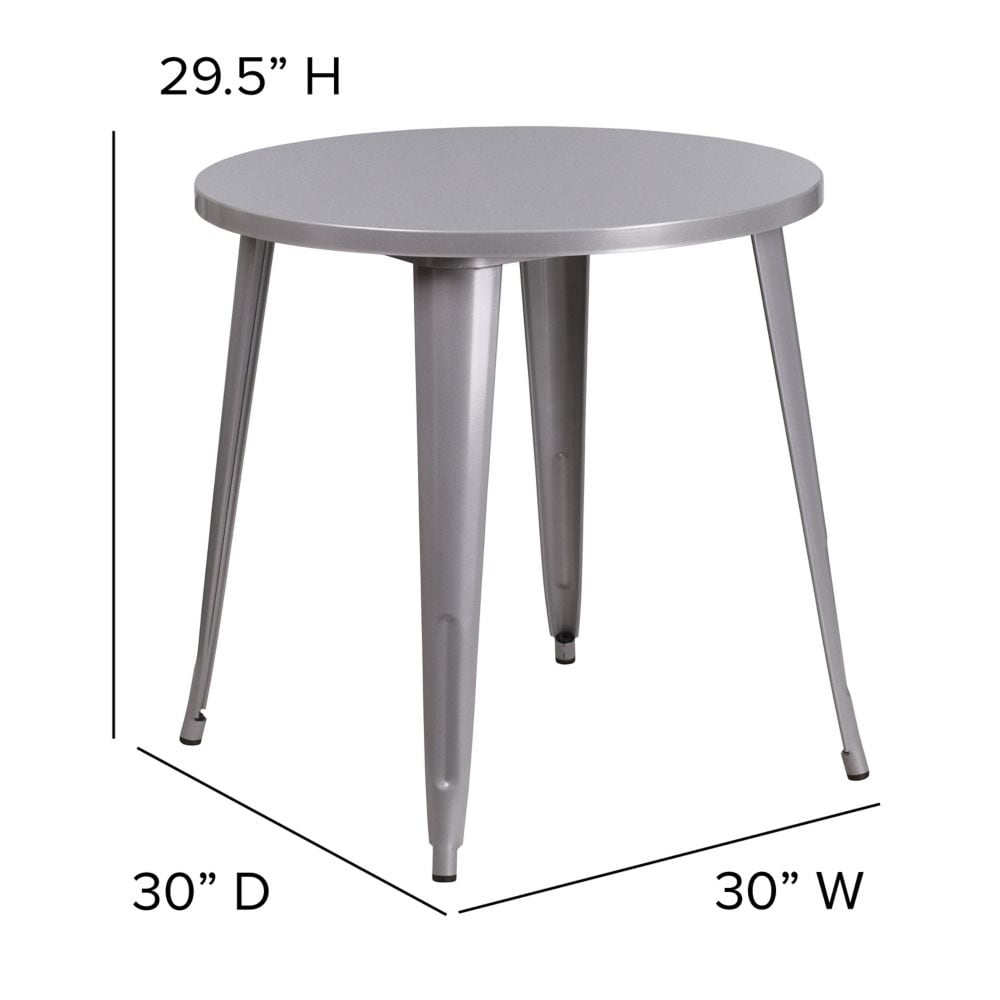 30RD Silver Metal Table