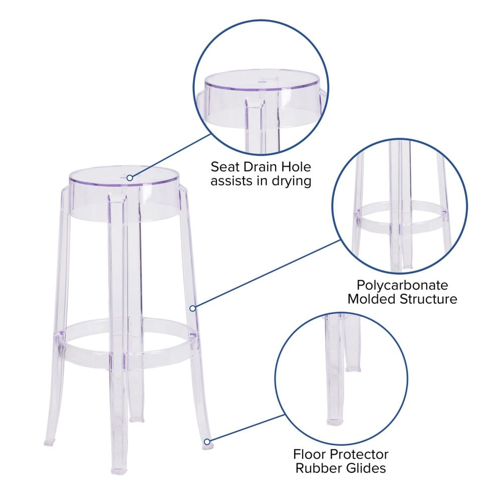 29.75"H Transparent Barstool