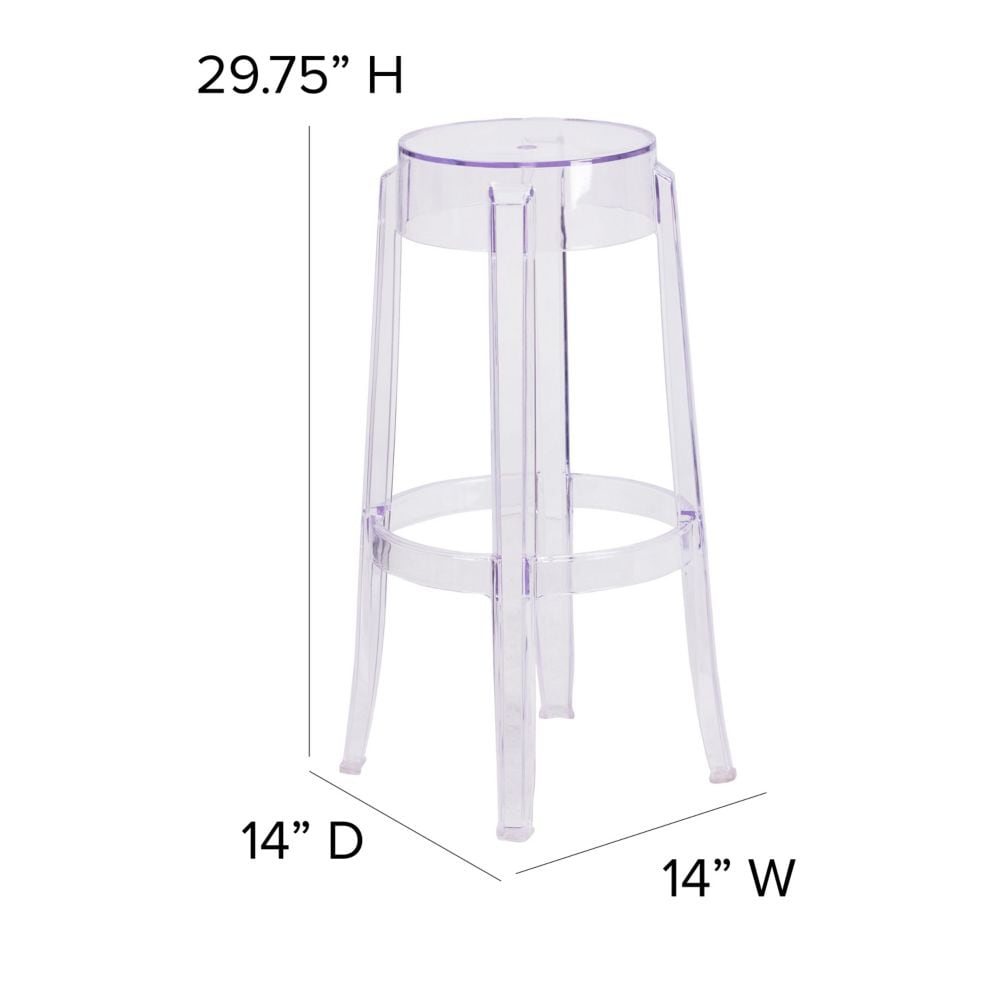 29.75"H Transparent Barstool