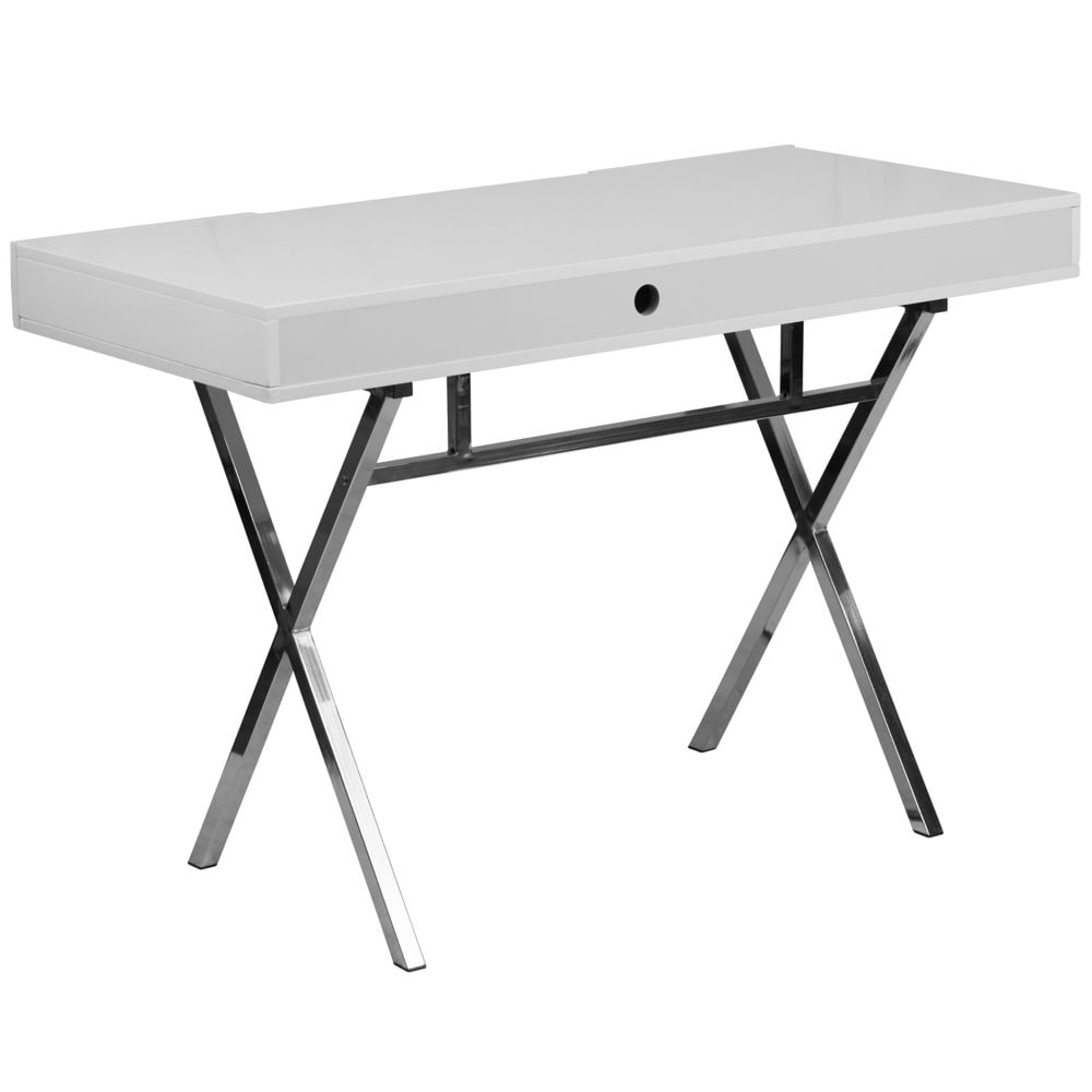 Bureau à clavier blanc