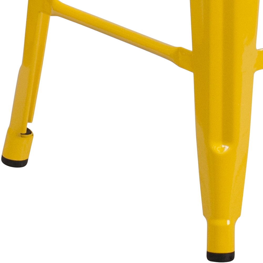 24" Yell No Back Metal Stool