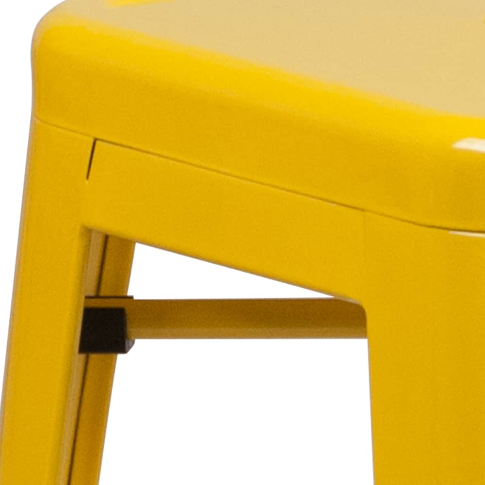 24" Yell No Back Metal Stool