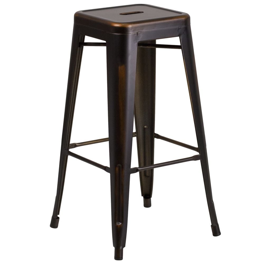 Distressed Copper Metal Stool