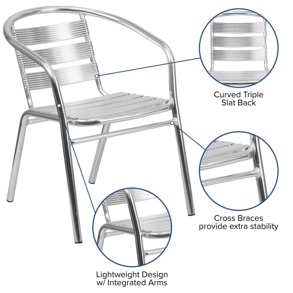 Aluminum Slat Back Chair