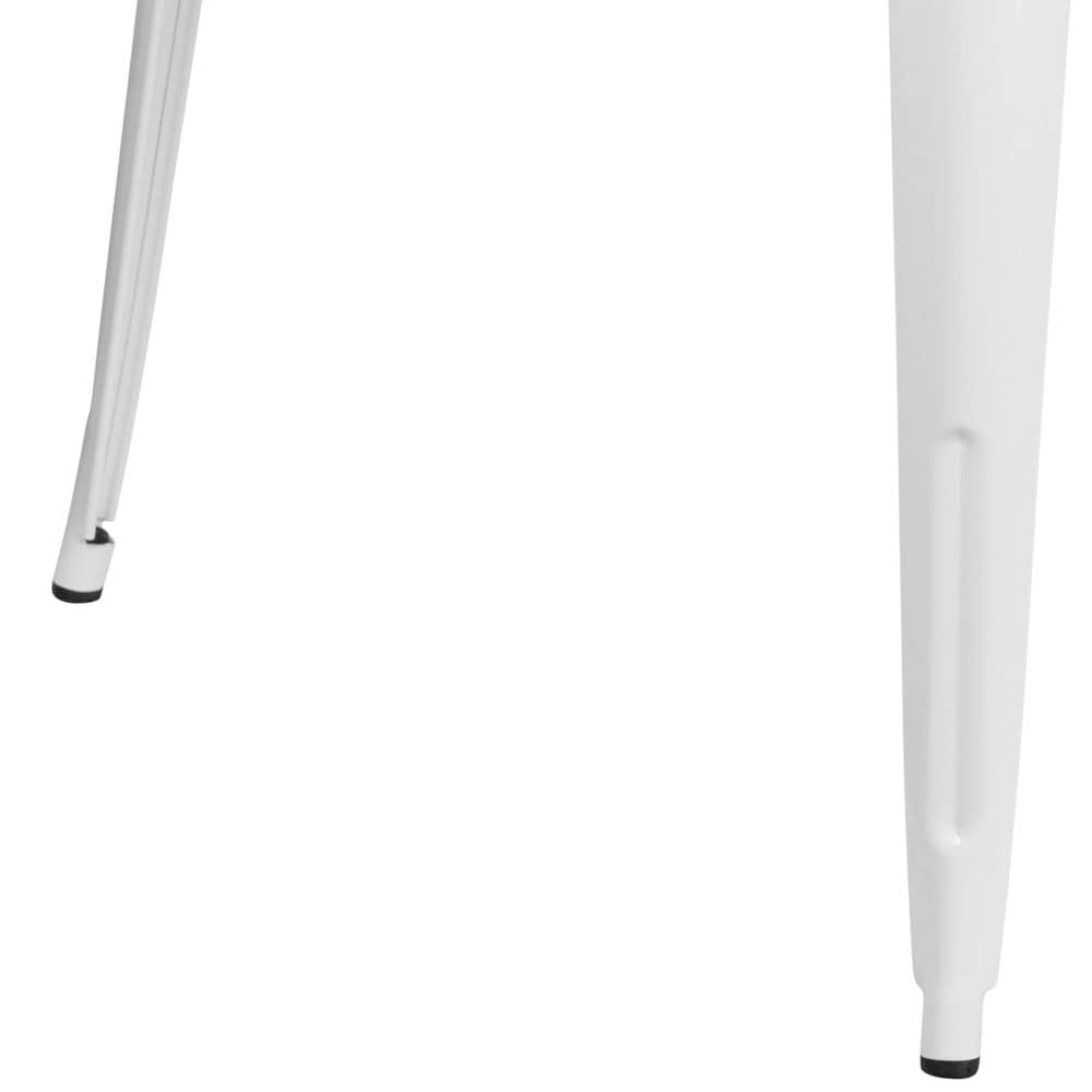 35.5SQ White Metal Table