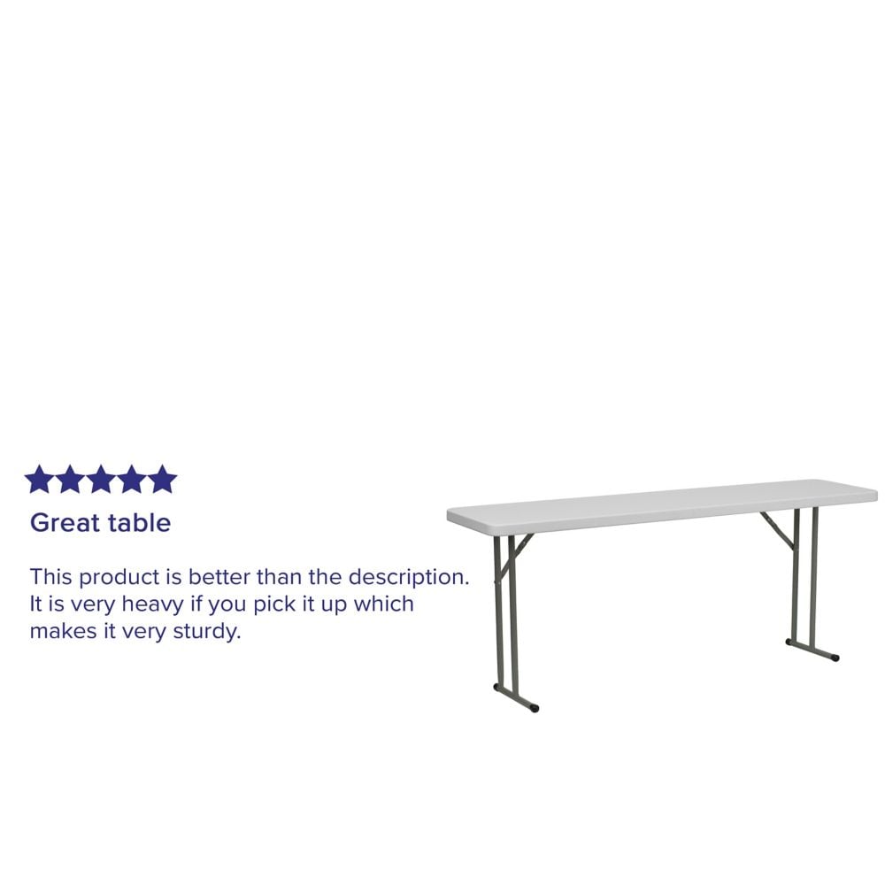 18x72 White Fold Train Table