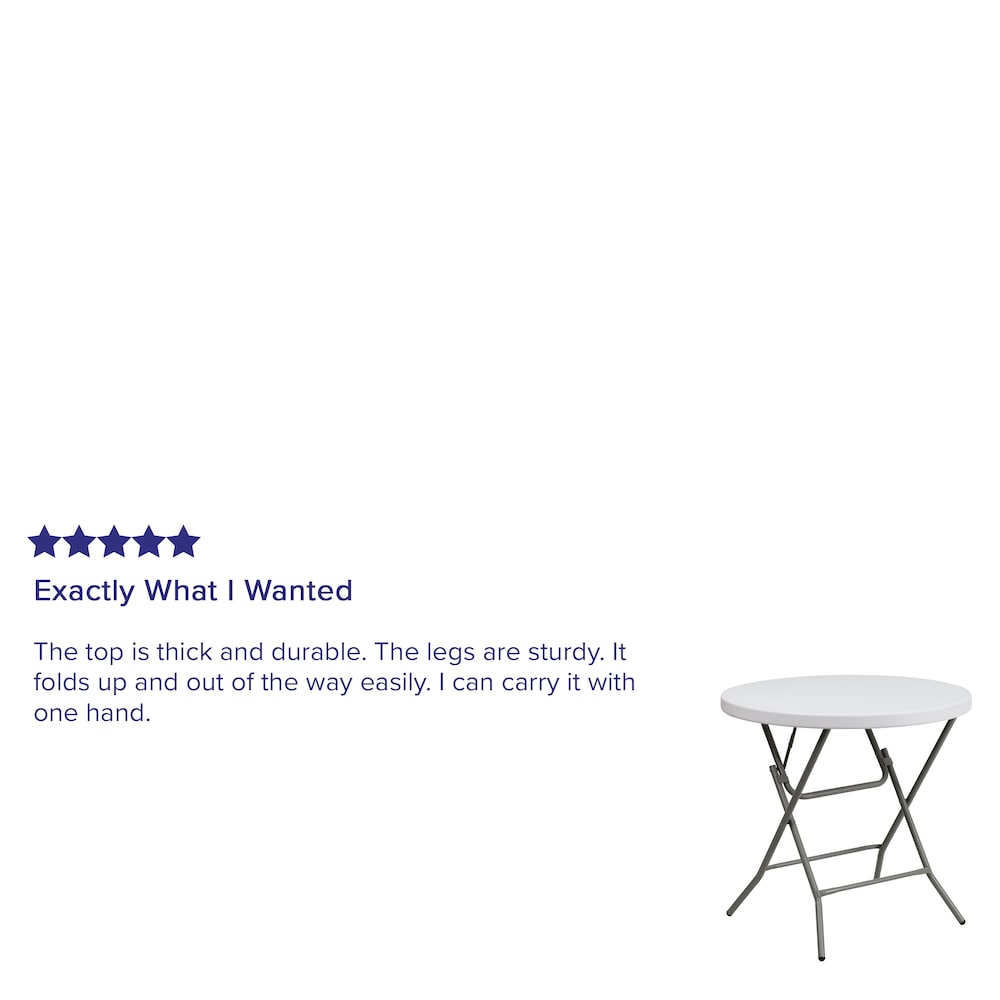 32RD White Plastic Fold Table