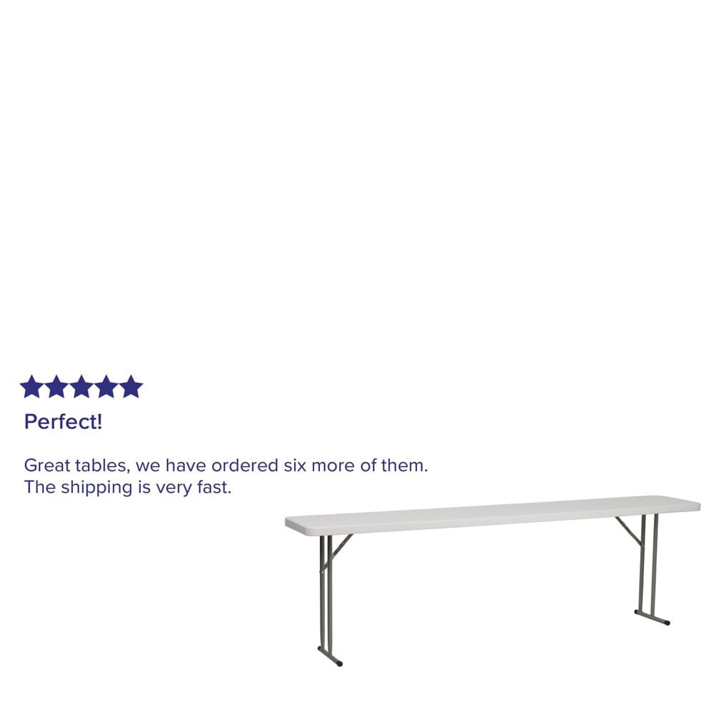 18x96 White Fold Train Table
