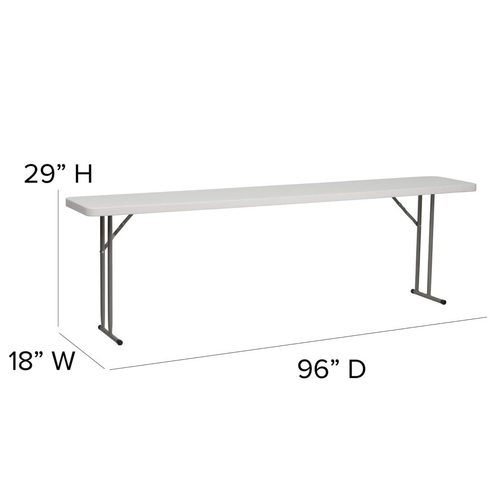 18x96 White Fold Train Table
