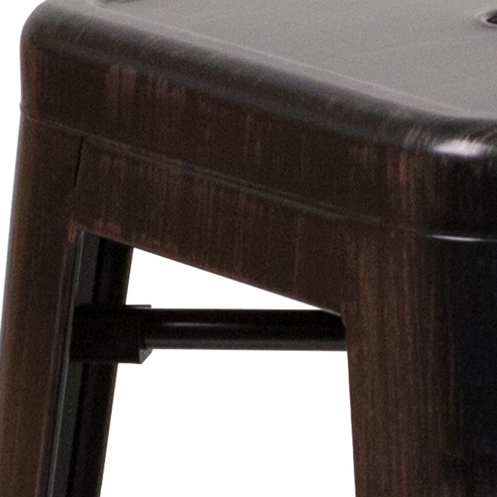 24" Black No Back Metal Stool