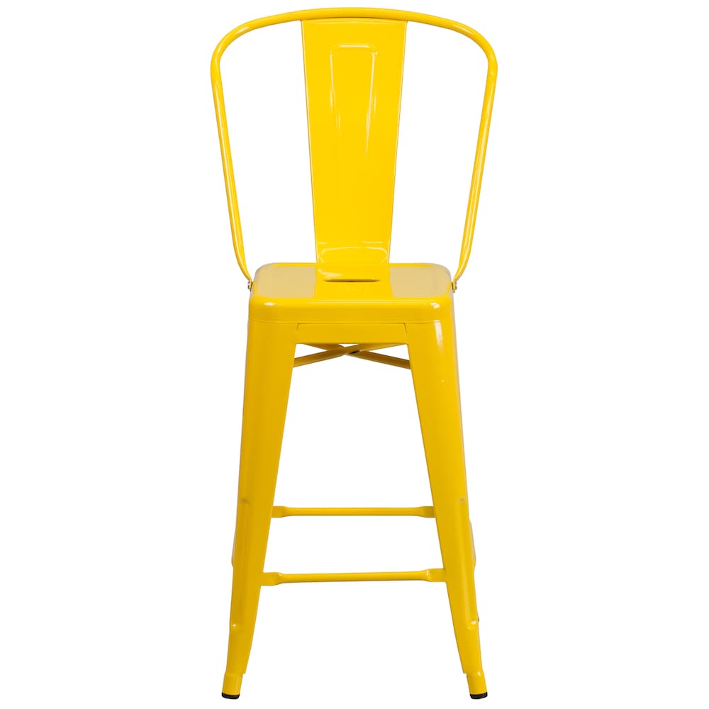 24" Yell Metal Outdoor Stool