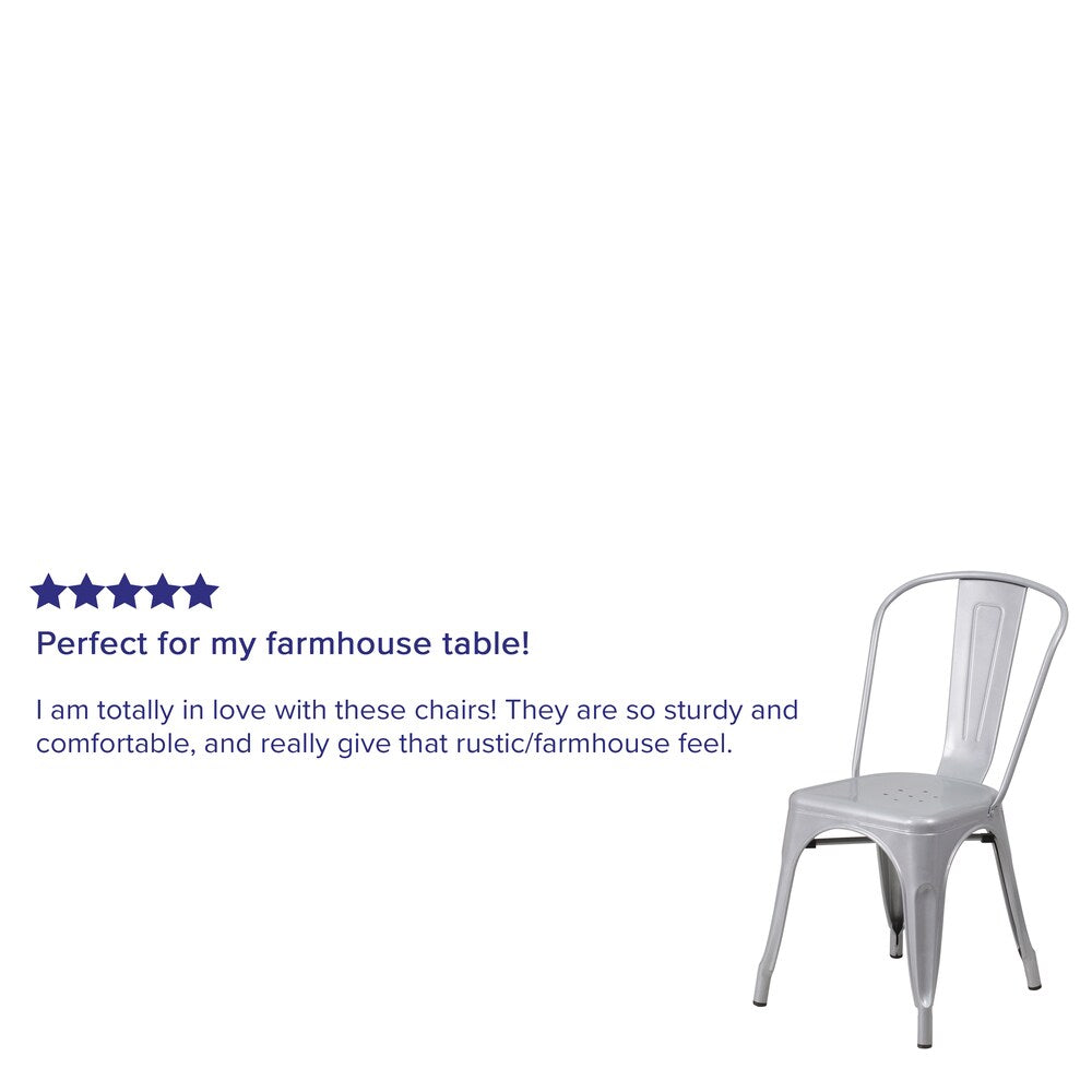 Chaise en métal argenté