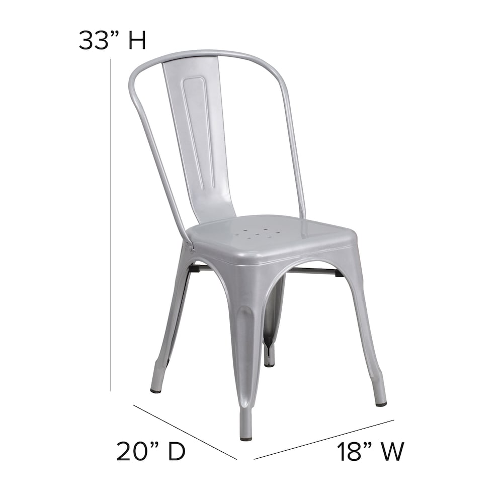 Chaise en métal argenté