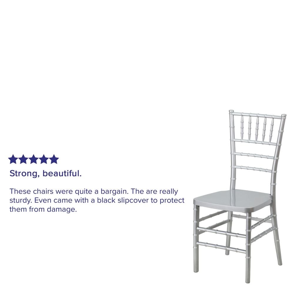Chaise Chiavari en résine argentée