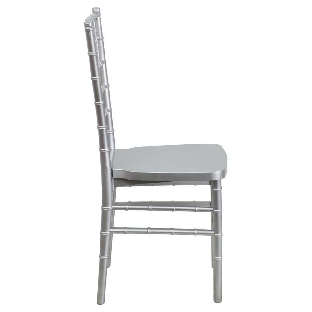 Chaise Chiavari en résine argentée