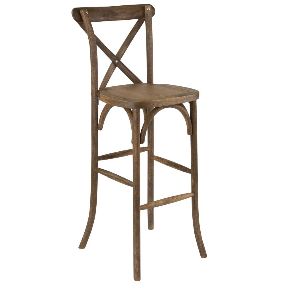Antique Cross Back Barstool